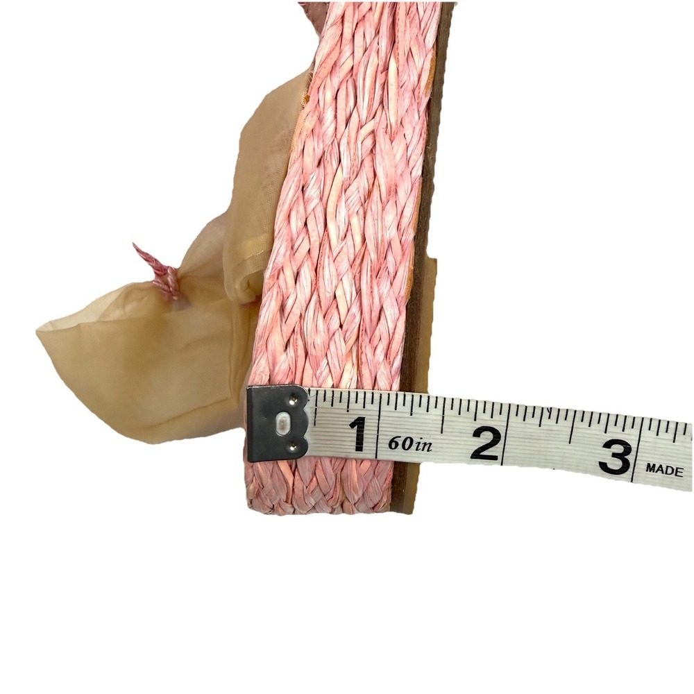 Stuart Weitzman Rafia Espadrille Flats Pink Mesh Barbiecore Lace Up 10 Narrow - Picture 9 of 9